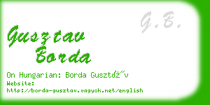 gusztav borda business card